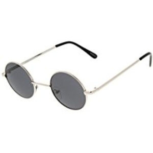 New Lennon Silver Black Lens Round Sunglasses
